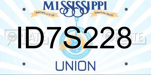 ID7S228 Mississippi License Plate