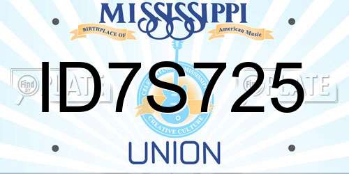 ID7S725 Mississippi License Plate