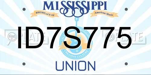 ID7S775 Mississippi License Plate
