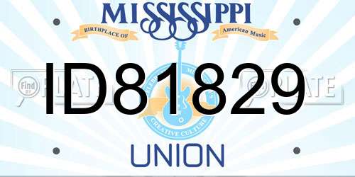 ID81829 Mississippi License Plate