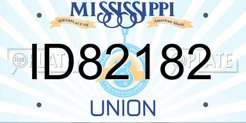 ID82182 Mississippi License Plate