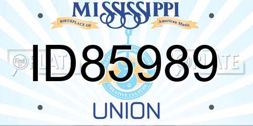 ID85989 Mississippi License Plate