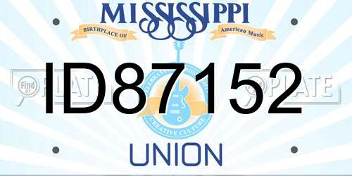 ID87152 Mississippi License Plate