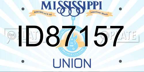 ID87157 Mississippi License Plate
