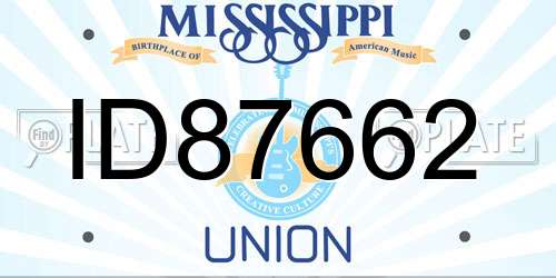 ID87662 Mississippi License Plate