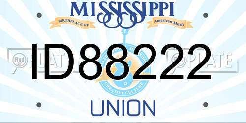 ID88222 Mississippi License Plate