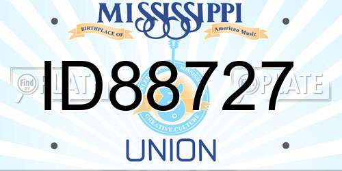 ID88727 Mississippi License Plate