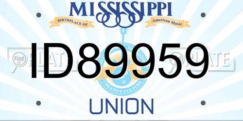ID89959 Mississippi License Plate