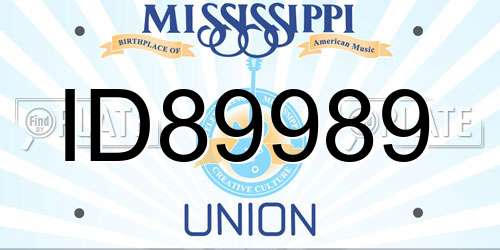 ID89989 Mississippi License Plate
