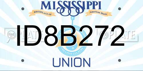 ID8B272 Mississippi License Plate