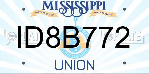 ID8B772 Mississippi License Plate
