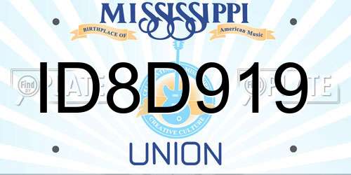 ID8D919 Mississippi License Plate