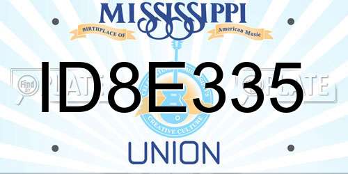 ID8E335 Mississippi License Plate