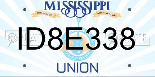 ID8E338 Mississippi License Plate