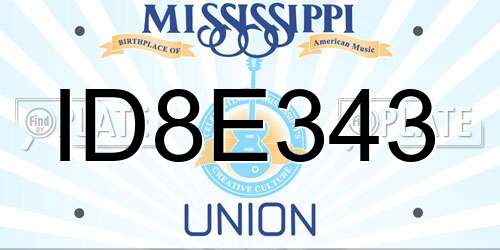 ID8E343 Mississippi License Plate