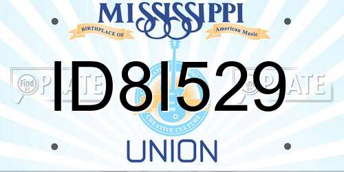 ID8I529 Mississippi License Plate