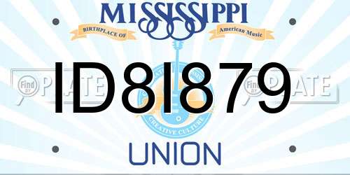 ID8I879 Mississippi License Plate