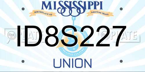ID8S227 Mississippi License Plate