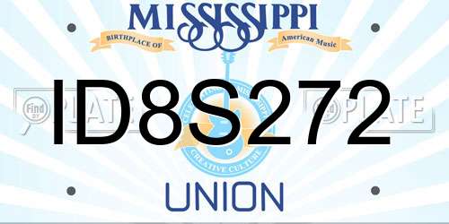 ID8S272 Mississippi License Plate
