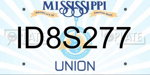 ID8S277 Mississippi License Plate