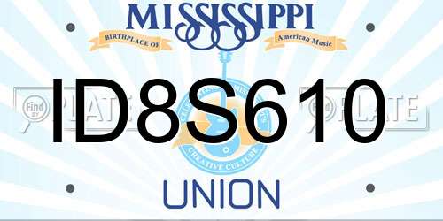 ID8S610 Mississippi License Plate