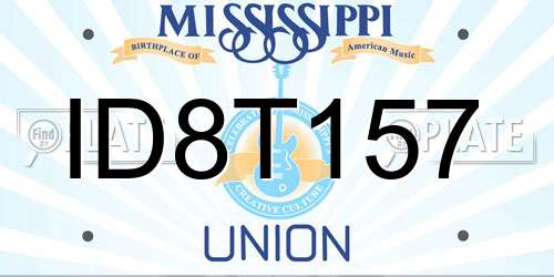 ID8T157 Mississippi License Plate