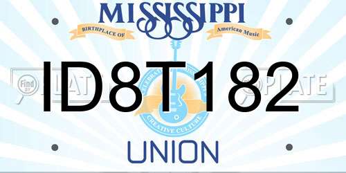 ID8T182 Mississippi License Plate