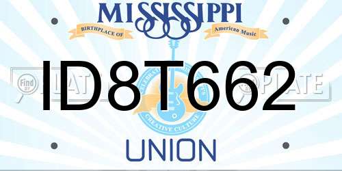 ID8T662 Mississippi License Plate