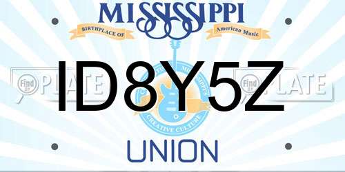 ID8Y5Z Mississippi License Plate