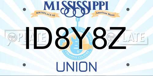 ID8Y8Z Mississippi License Plate