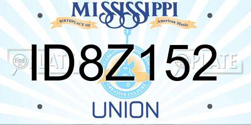 ID8Z152 Mississippi License Plate