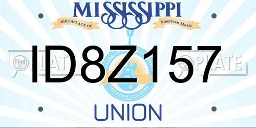 ID8Z157 Mississippi License Plate