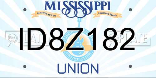 ID8Z182 Mississippi License Plate