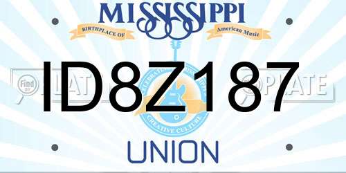 ID8Z187 Mississippi License Plate