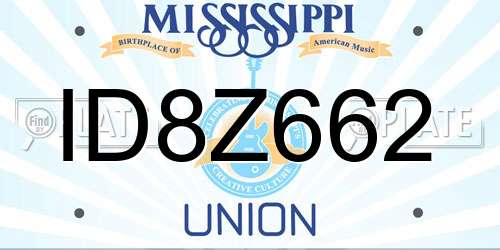 ID8Z662 Mississippi License Plate