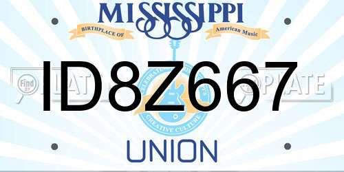 ID8Z667 Mississippi License Plate