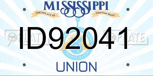 ID92041 Mississippi License Plate