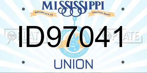 ID97041 Mississippi License Plate