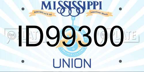 ID99300 Mississippi License Plate
