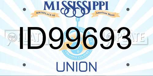 ID99693 Mississippi License Plate