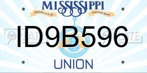 ID9B596 Mississippi License Plate