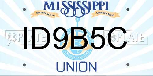 ID9B5C Mississippi License Plate