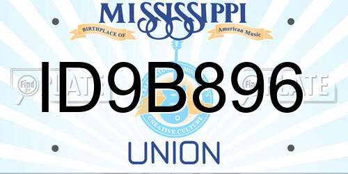 ID9B896 Mississippi License Plate