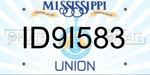 ID9I583 Mississippi License Plate