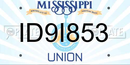 ID9I853 Mississippi License Plate