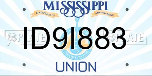 ID9I883 Mississippi License Plate