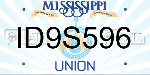 ID9S596 Mississippi License Plate