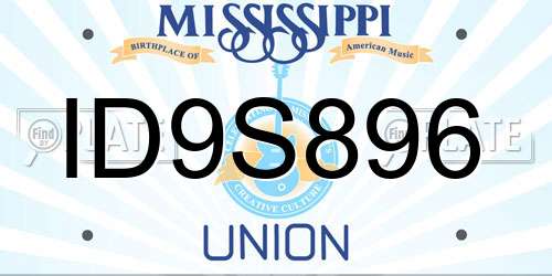 ID9S896 Mississippi License Plate