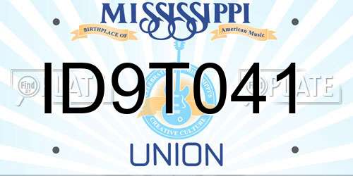 ID9T041 Mississippi License Plate