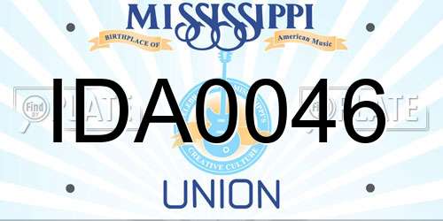 IDA0046 Mississippi License Plate
